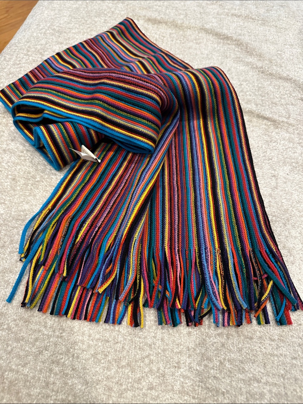 Sonoma Multicolor Striped Knit Scarf with Fringe- unisex